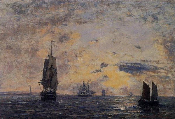 Seascape, Fishing Boats