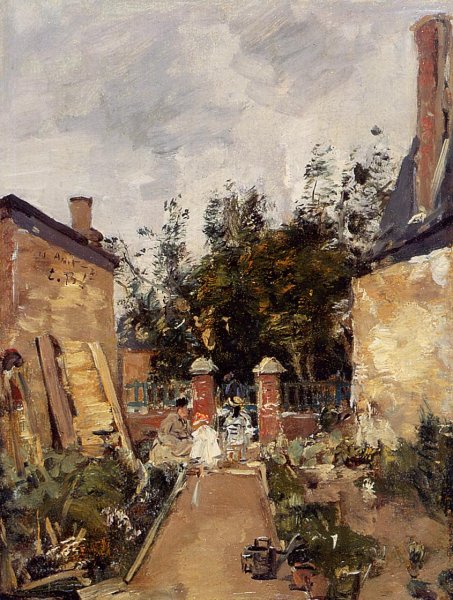 Madame S with Her Children in Their Garden at Trouville