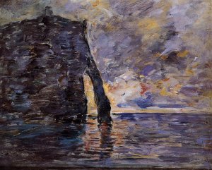 Etretat: the Falaise d'Aval at Sunset