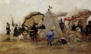 Woman and Children on the Beach at Trouville I