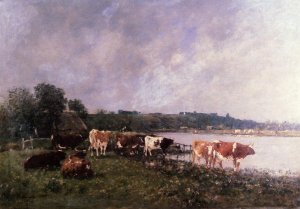 Cows on the Riverbanks of the Touques