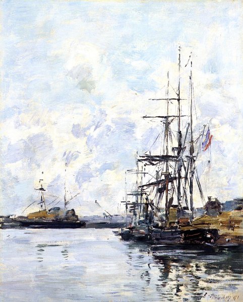 Port, Sailboats at Anchor