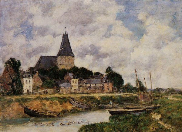 Quillebeuf, View of the Church from the Canal