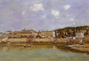 The Port of Trouville the Market Place and the Ferry 1884