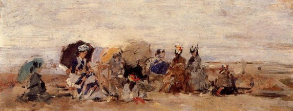 Trouville Beach Scene 1874