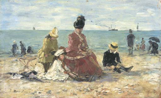 Sur la plage (Le repos, plage de Trouville)