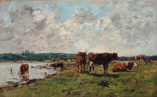 Vaches au bord de la Touques