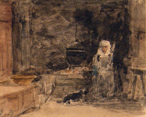 An Elderly Lady In A Kitchen