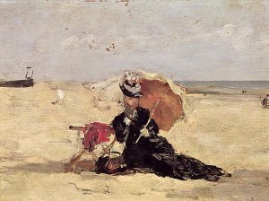 Woman with a Parasol on the Beach 1880