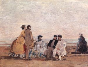 On the Beach at Trouville c.1865