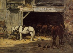 Horses for Hire in a Yard c.1885-90