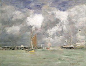 Eugène Boudin - High Tide at Trouville c.1892-96